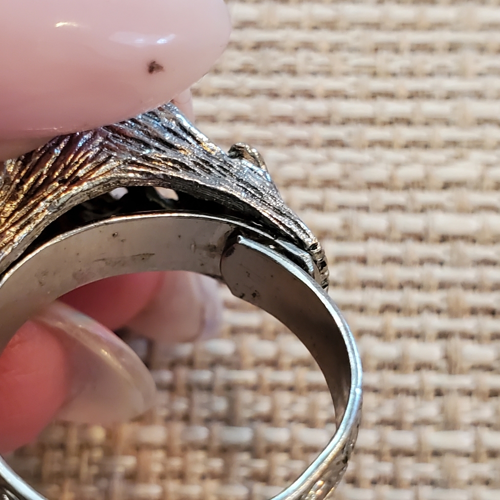 Adjustable silvertone branch motif ring - Picture 6 of 7